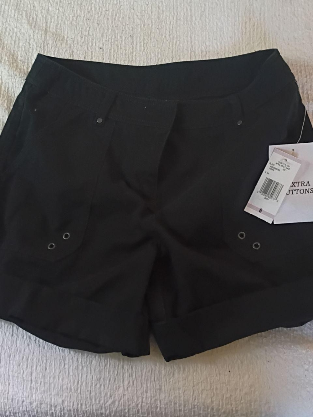 Jones New York Sport Black Roll-Cuff Casual Shorts